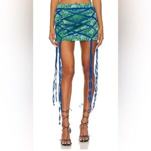 KIM SHUI Chainlink Skirt In Green - Blue & Green Size XS